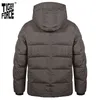 TIGER FORCE winter Men's jackets Mid-length Hooded Men's Winter Jacket Lining printing Warm Casual markers man Parka 70750 211216