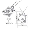 925 Sterling Silver Animal Turtle Chain Pendant Halsband med transparenta CZ Fina smycken för Alla hjärtans gåvor 2020 Q0531