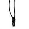 Einfache stil schwarz leder schnur glückliche halskette für diy anhänger einstellbar 20mm-40mm für männer frauen halsketten schmuck