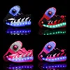 Risrich Kids привел USB -зарядные роликовые туфли, светящиеся световые кроссовки с колесами детские роллерные туфли для мальчиков для мальчиков LJ201202