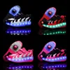 RISRICH Kids LED usb charging roller shoes glowing light up luminous sneakers with wheels kids rollers skate shoes for boy girls LJ201202