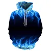 Blue red flame 3d Hoodie Hoodies Men Women New Fashion Spring Autumn Pullovers black Sweatshirts Sweat Homme 3D Tracksuit T200828