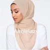 10st / lot kvinnor chiffong halsduk slät bubbla chiffong hijab sjalar wraps huvud halsduk femme huvudband muslim hijabs halsdukar bandanas