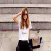 Letters Gedrukt Vrouwen Tee Zomer Vrouwelijke Casual t-shirt Korte Mouwen Ronde Hals Tops Gratis Verzending