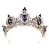 Clip per capelli Barrettes Purple Vintage Crown Bride Wedding Bridal Tiara Head Abchina Rhinestone Pietra di lusso Ciondoli Gioielli Gioielli Giolletti Fashioni 16F 16F