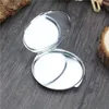 10 pz 60mm mini specchio per il trucco argento tasca compatta portatile rotondo bifacciale pieghevole regali cosmetici femminili Y200114