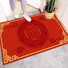 Bedruckte Flurmatten, traditionelle chinesische rote fröhliche Eingangsschuhe, Fußmatte, rutschfest, waschbar, für Küche, Badezimmer, Schlafzimmer, 220301