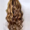 Glueless Highlight Blonde Upart Wig Loose Wave100％人間の髪250密度ペルーレミーウォーターウェーブ2x4中U順序ウィッグ