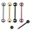 1 pc 16 mm de aço cirúrgico anéis de língua mamilo heterossexual Barbells de aço cirúrgico Língua labial barra trágico corpo piercing jóias