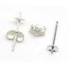 30 par Ear Studs Findings Stud med Back 925 Sterling Silver Earring Base och Back Stopper Sets9010940