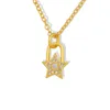 Цепи CZ Crystal Heart Collece Collier Coeur Gold Маленькая звездная кулона подвеска подвеска подвеска кубическая циркония
