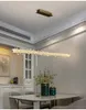 Breif modern led chandelier lamps for diningroom kitchen island bar hanging crystal lamp home decor gold lighting fixtures