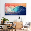 Schilderijen Modern Olieverfschilderij Gedrukt Op Canvas Abstract Ocean Wave Landschap Poster Muur Foto Voor Woonkamer Decor2408