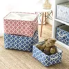 Cube Canvas Fabric Storage Basket Roupas dobráveis Caixa de armazenamento para vestuário para roupas íntimas de roupas de roupas