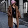 LTPH 2020 Vinter Ny Ankomst Fashion Casual Enkel Solid Färg Real Fur Coat Kvinnor Tjock Lamm Hår Långärmad Cashmere Jacka