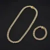Rq iced out Cubaanse kettinglegering steentjes 9mm Cubaanse link ketting barrybanden goedkope rapper Jewelries Cadenas de oro