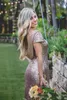 Gelinlik Modelleri Basit Tasarımlar Bling Gül Altın Payetli Elbise Uzun Seksi Kat Uzunluk Boho Artı Boyutu Custom Made