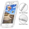 Para iPhone 8 Plus Case 3in1 Capas de telefone celular Soft TPU Bumper Clear Hybrid Capa protetora compatível com 14 13 12 11 15 Pro Max XR XsMax SE 3