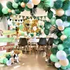 Jungle Safari Theme Party levererar gröna ballonger Garland Arch Kit Födelsedag Baby Shower Forest Party Juldekorationer T200624
