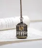 Nieuwe Quartz Vintage Small Pocket Watch Kleine Birdcage Vintage Pocket Horloge Ketting Trui Keten Mode Sieraden Koper Kleur Stalen Bezel