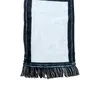 Blank Sublimation Fleece Scarf Plaid Tassels Winter Thremal Heat Scarves Heat transfer tassels Scarf White& Black Plaid Scarves GGA3842-1