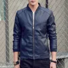 Mäns Jackor Höst Vinter Motorcykel Läderjacka Koreansk Slim Fit Fashion Casual Mens Bomber