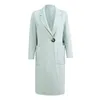 Women's Wool & Blends Blue Color One Button Double Side Cashmere Women Winter Elegant Soft Coat And Jacket With Belt1