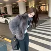 Kvinnors Fur Faux Winter Coat Solid Kvinna Vänd Ytterkläder Varm Fake Lady High-end Casual Women Jacket