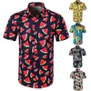 Mens Beach Hawaiian Shirt Tropische Zomer Korte Mouw Shirt Mannen Kleding Casual Losse Katoen Button Down Shirts Top Blouse