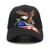 Novo Patriótico Eagle Americano E Bandeira Americana Boné Beisebol EUA Bald Eagle 3D Bordado Snapback bonés