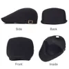 Katoen Verstelbare Krantenjongenspetten Heren Dames Casual Baret Platte Klimoppet Zacht Effen Kleur Rijden Cabbie Hoed Unisex Zwart Grijs Hoeden 2012309O