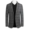 FGKKS Giacca corta da uomo scozzese scozzese da uomo elegante giacca da uomo Business Casual Blazer con un bottone per uomo regolare LJ201103