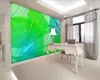 3d Green Plants Wallpaper Modern Minimalist Transparent Green Leaf Vein TV Background Wall 3d Leaves Mural Wallpaper