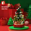 Sembo Block Creatorのエキスパートクリスマスツリーの音楽ボックスセット村の列車サンタクロースギフトビルディングブロッククリスマス子供のおもちゃQ1126