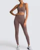 Ensemble deux pièces de Sport pour femmes, vêtements d'entraînement, costumes de Fitness, manches longues, ensemble de Yoga sans couture, Leggings