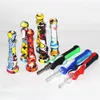 fumer DHL gratuit Silicon NC avec titane Quartz Tip Dab Straw Oil Rigs Pipe en verre de silicone fumée accessoires rig