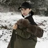 OFTBUY Nouveau Parka imperméable véritable manteau de fourrure Xlong veste d'hiver femmes col de fourrure naturelle épais vêtements d'extérieur chauds détachables 201112