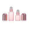 Rose Gold Roller Bottles Glass Essential Oil Bottle Travel Portable Empty Cosmetic Sub Bottle 1ml/2ml/3ml/5ml