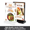 A6 Portret Acryl Stand Up Card Teken Houder Menu Display Houders Desktop Poster Rekken voor restaurants Hotels Leverancier