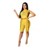 New 2024 women's tracksuits new round neck sleeveless fashion embroidery split two piece set women sports Girl Printed Top