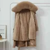 Women Winter Jacket Hooded X-Long Thick Faux Fur Padded Parkas Woman Distachable Plus Size Coat kurtka puchowa damska z futrem 211221