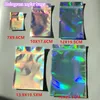 wholesale Arrival Holographic Color Multiple Packing Sizes Resealable Smell Proof Bags Foil Pouch Bag Flat zipper Bag for Party Favor Food Storage