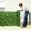 50x300cm planta cerca artificial falso folha verde painéis de tela privacidade rattan ao ar livre hedge jardim casa decor328s