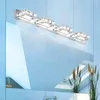 Neues Design 6W Doppellampe Kristallfläche Badezimmer Schlafzimmerlampe Weißes Licht Silber Nodic Art Decor Beleuchtung Moderne wasserdichte Wandleuchten