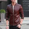 Mäns Jackor Höst Vinter Motorcykel Läderjacka Koreansk Slim Fit Fashion Casual Mens Bomber