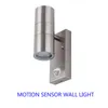 Utomhus sensor vägg ljus upp LED -lampan med pir verandlampor Dual Head Gu10 Corridor Yard Decor Lighting305R