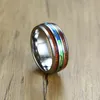 Vnox 8mm Tungsten Carbide Ring för män Trämönster Färgad Unik Bröllopsring Casual Gentleman Anel Smycken Y1128