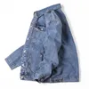 남자 데님 재킷 플러스 크기 5xL 6xL 7XL 라이트 블루 데님 재킷 남자 패션 디자인 스프링 대형 남성 대형 장 재킷 201127
