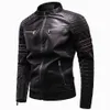 Mäns Spring New Brand Casual Faux Leather Jackets rockar Män Autumn Fashion Vintage Outwear Motor Biker Läderjackor Män 201120