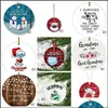 Świąteczne dekoracje świąteczne imprezowe dostawy ogrodowe 17sty Ceramiczne ozdoby 3 calowe okrągłe drzewo wisiorek Santa noszenie maski wholding